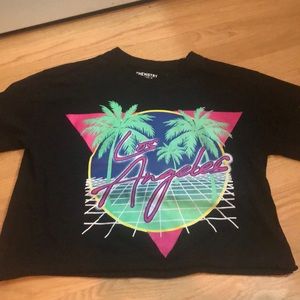 A crop top Los Angeles tee